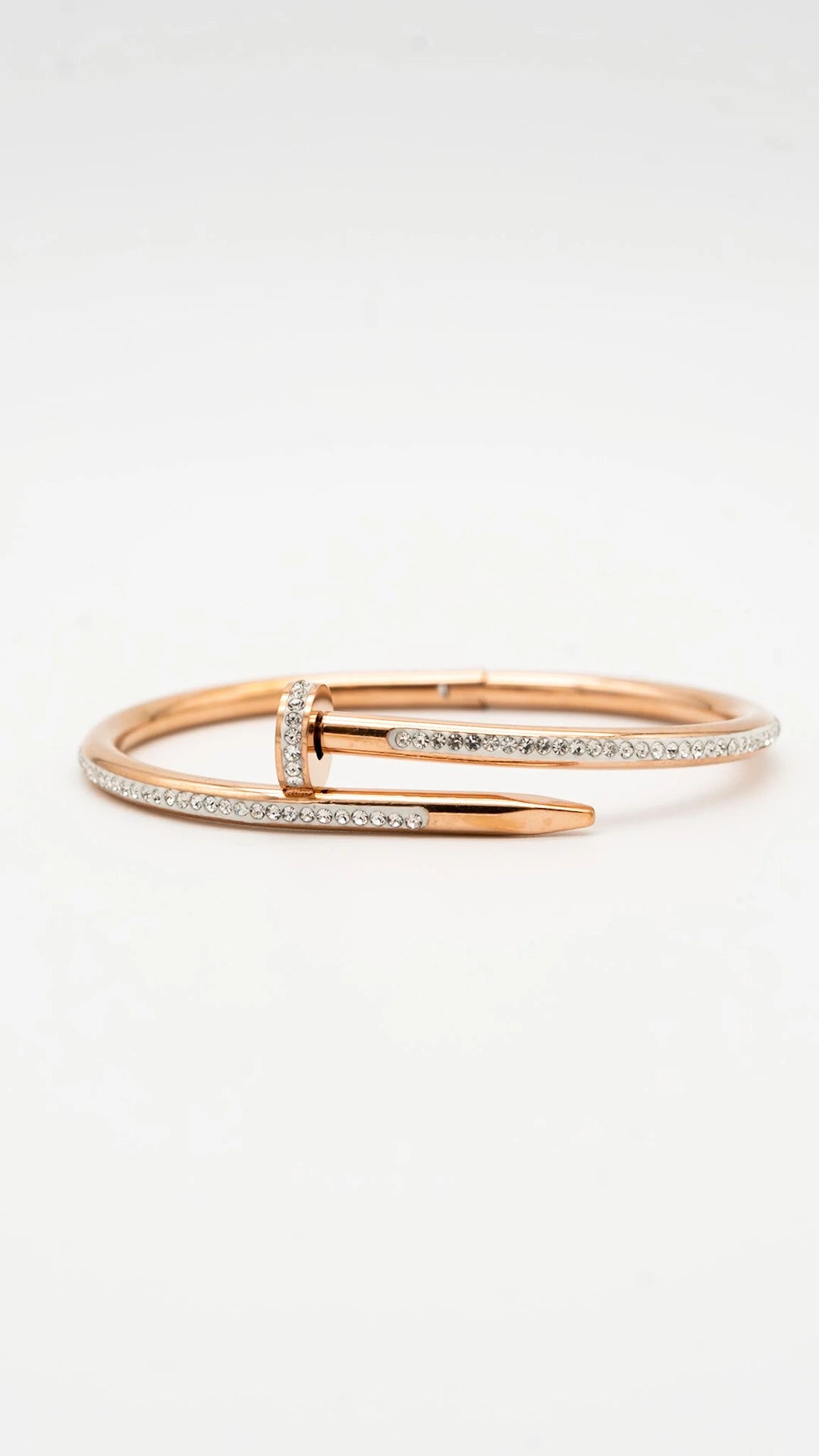 Dazzle Rose Gold Nail Cuff Bangle