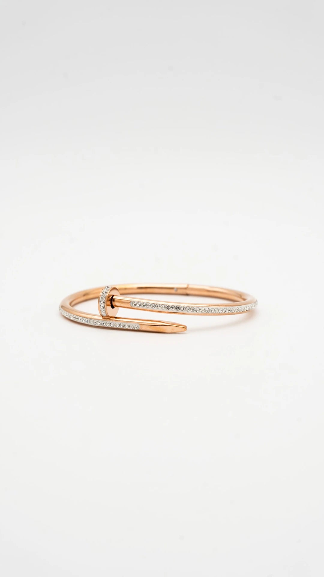 Dazzle Rose Gold Nail Cuff Bangle