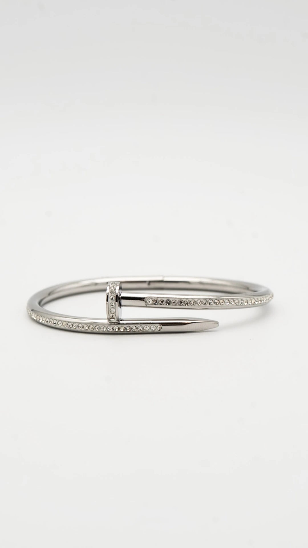 Dazzle Silver Nail Cuff Bangle