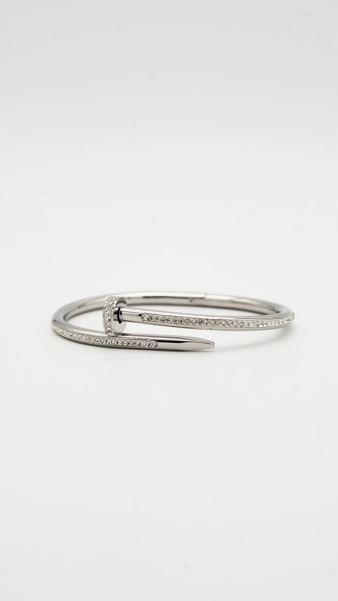Dazzle Silver Nail Cuff Bangle