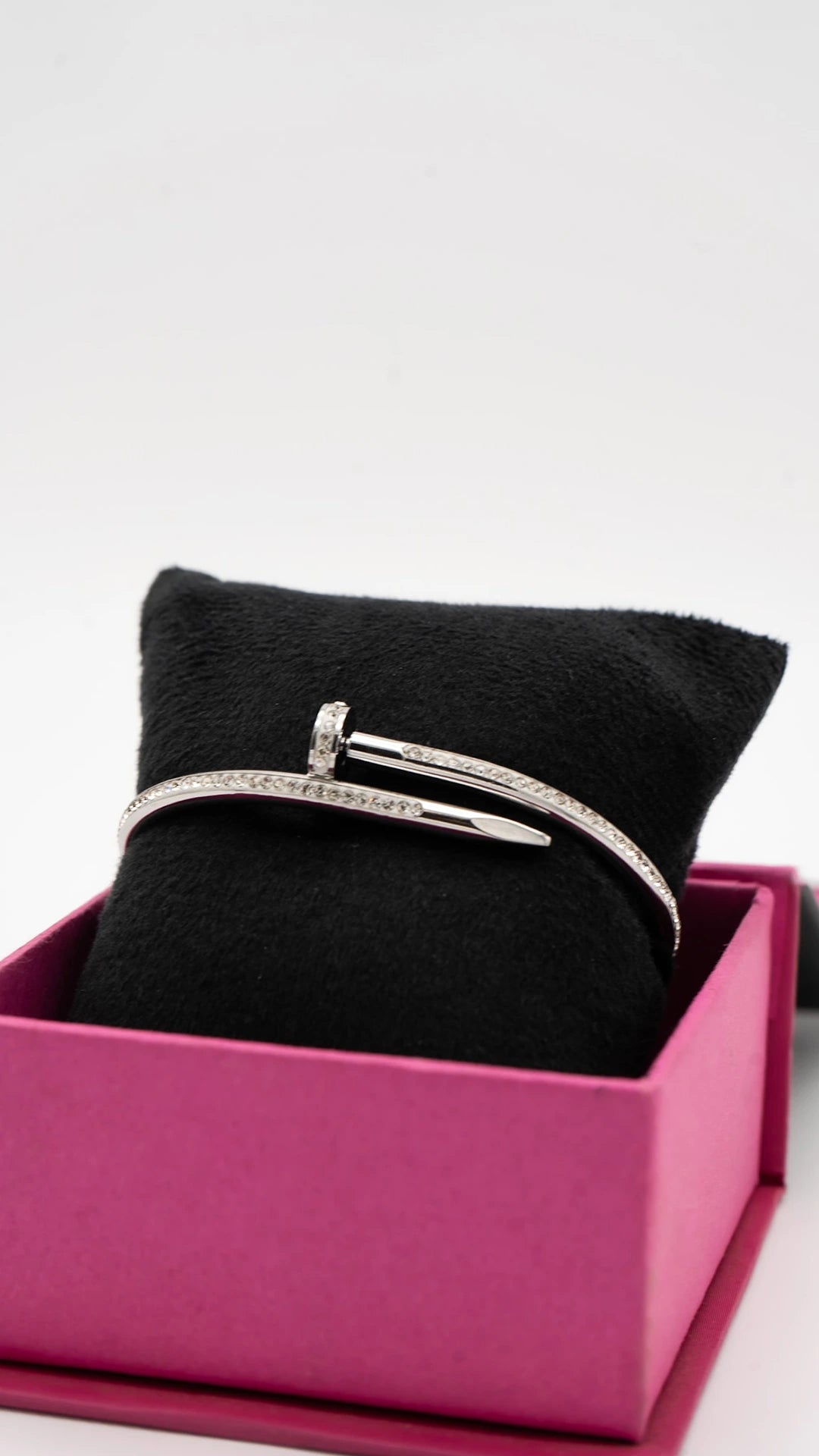 Dazzle Silver Nail Cuff Bangle