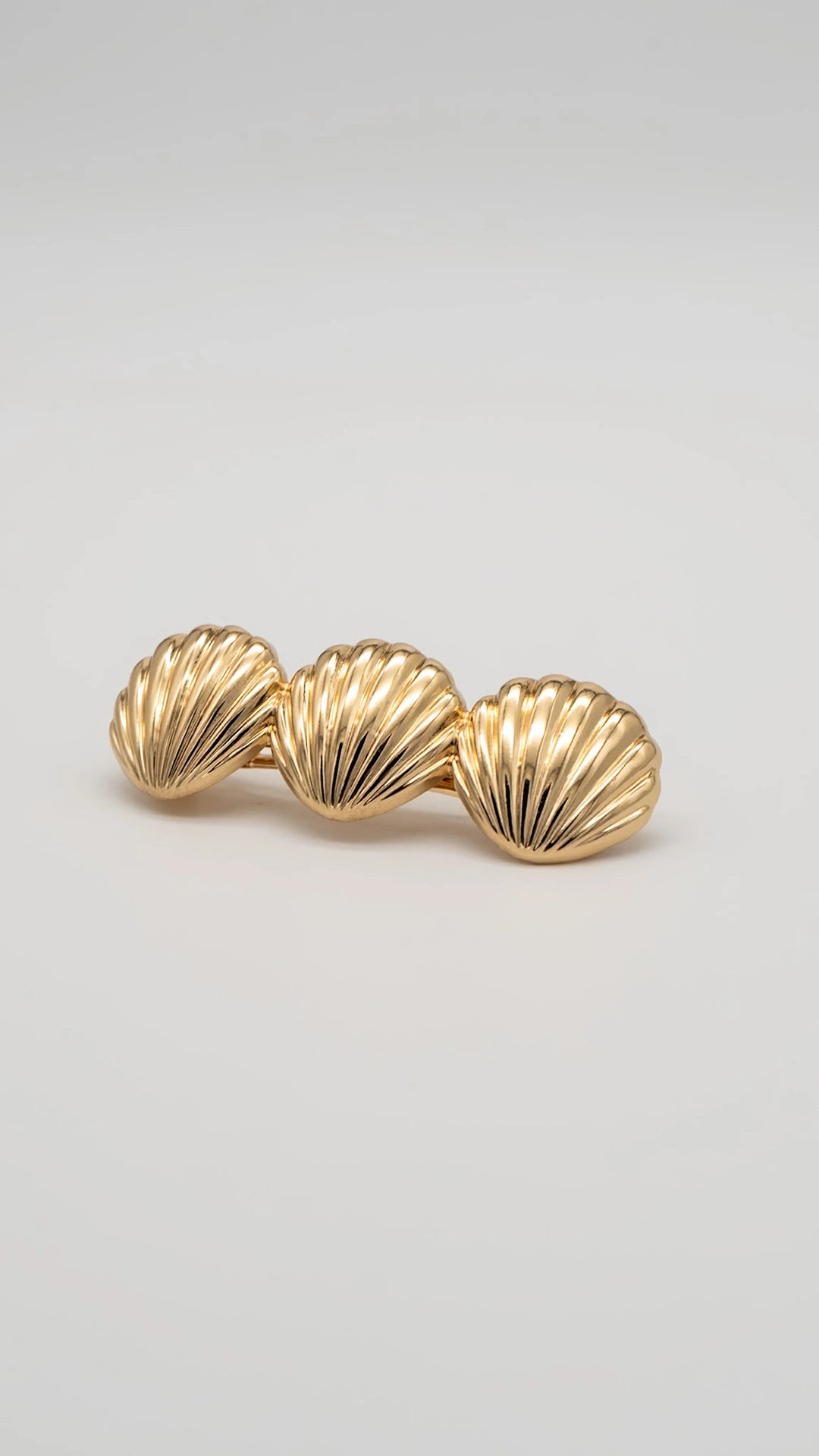 Gold Trishell Barrette Clips