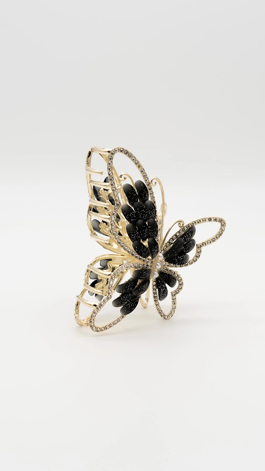 Radiant Butterfly Black Claw Clip