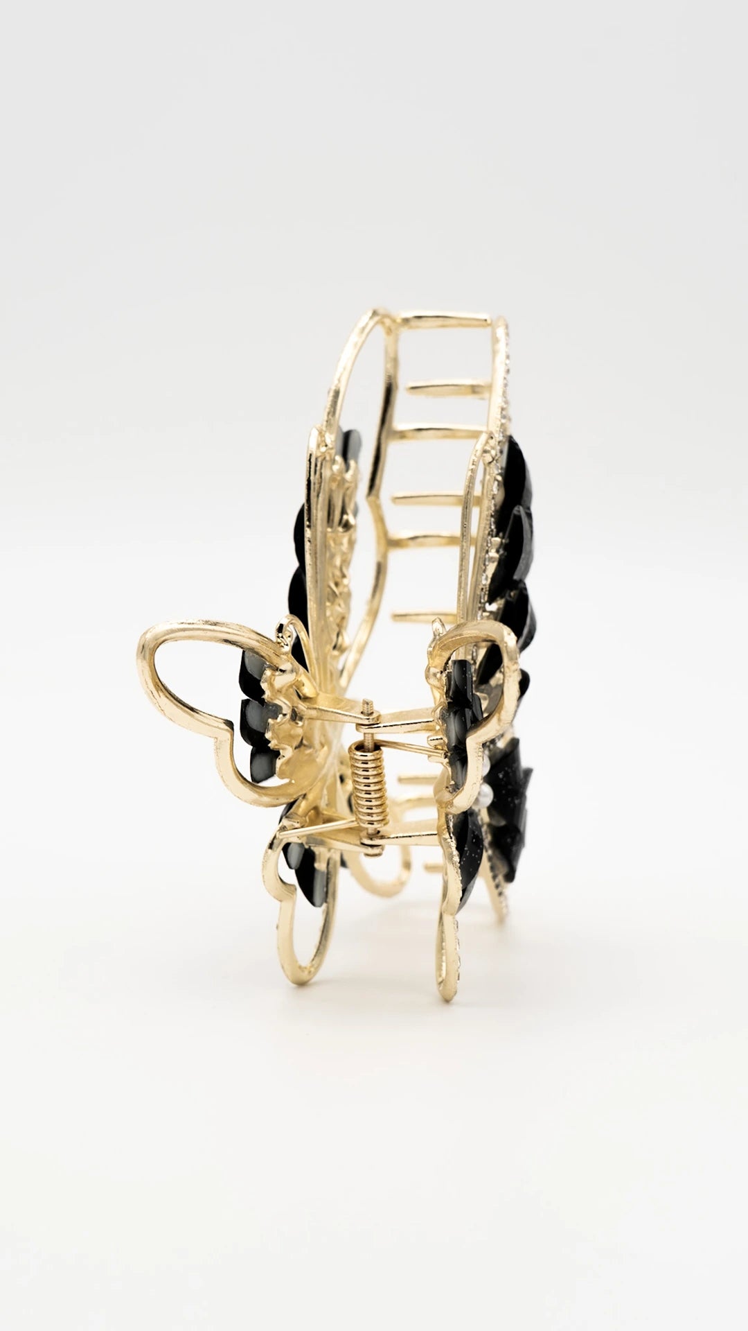 Radiant Butterfly Black Claw Clip
