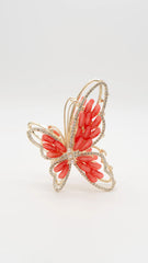 Radiant Butterfly Red Claw Clip