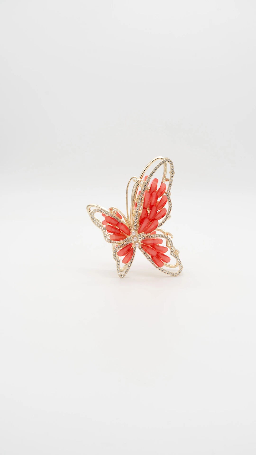 Radiant Butterfly Red Claw Clip