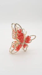 Radiant Butterfly Red Claw Clip