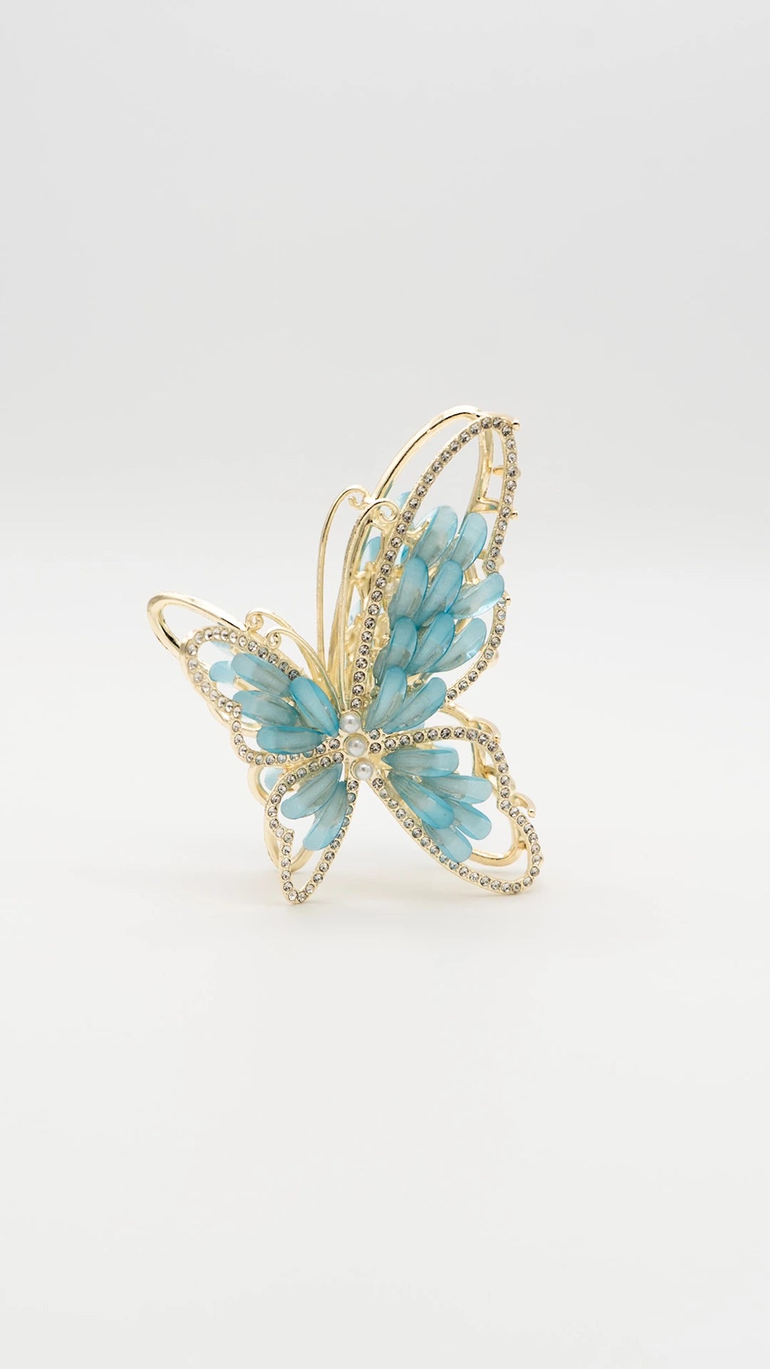 Radiant Butterfly Light Blue Claw Clip
