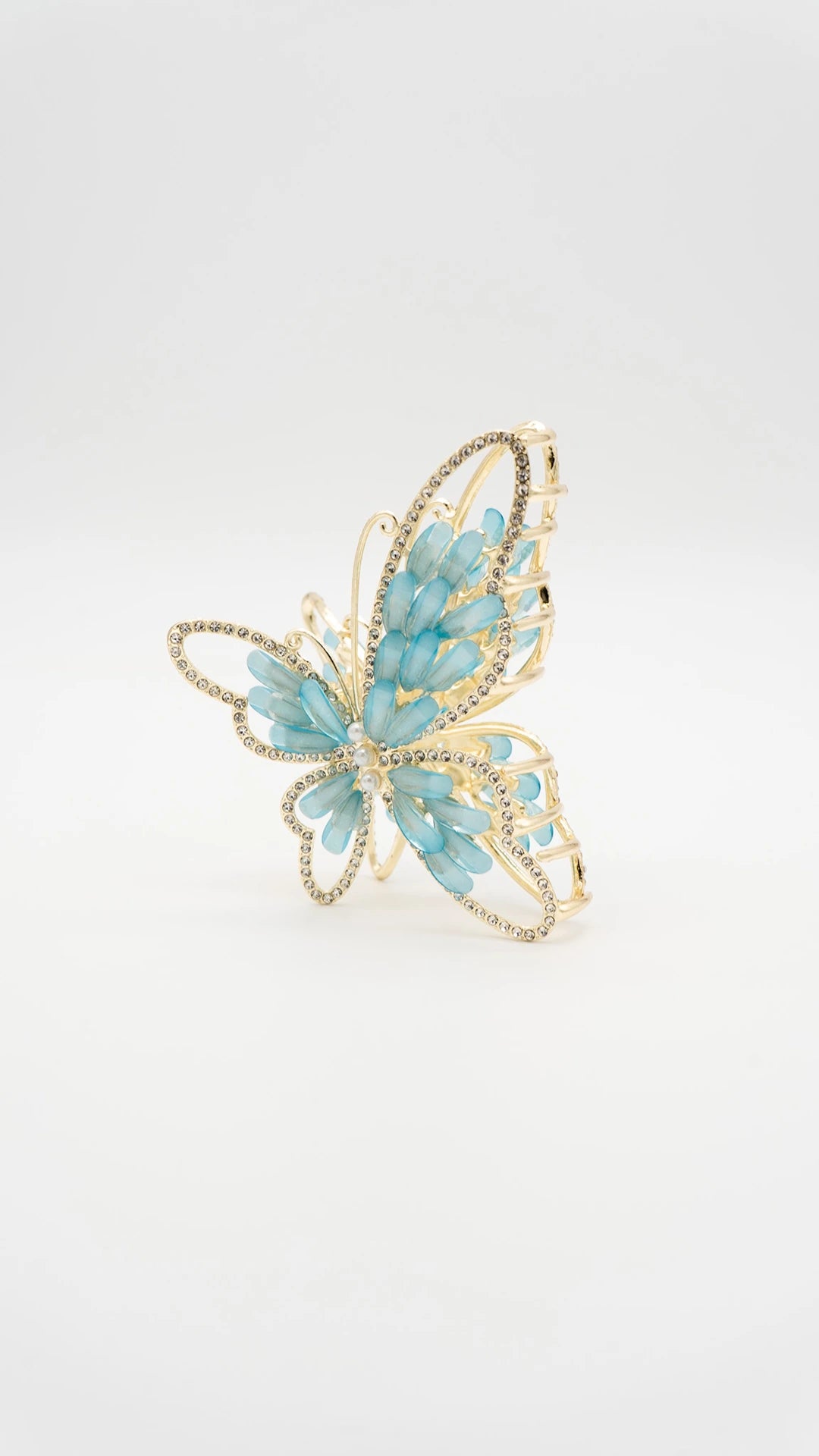 Radiant Butterfly Light Blue Claw Clip