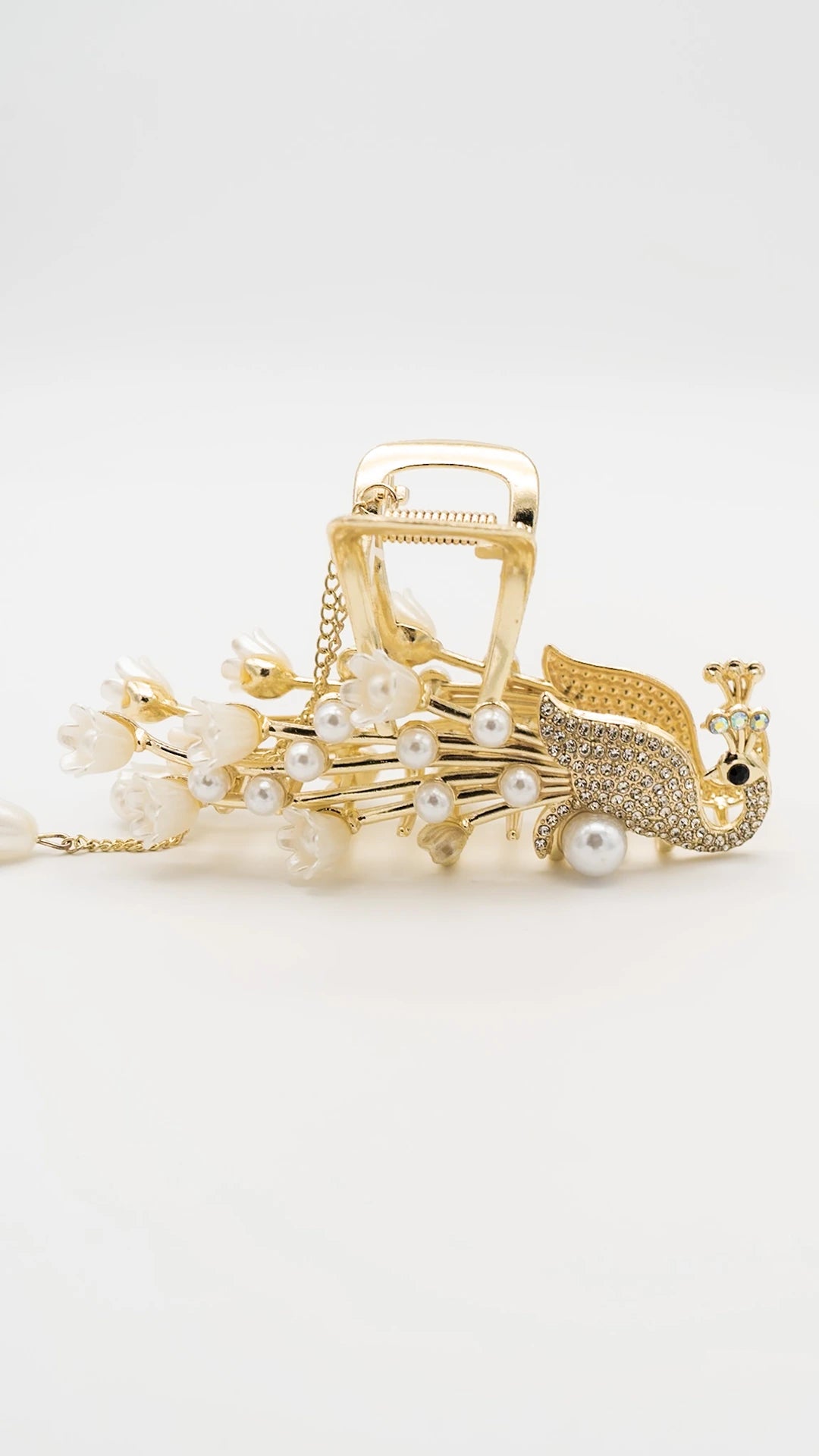 Glimmer Peacock Claw Clip