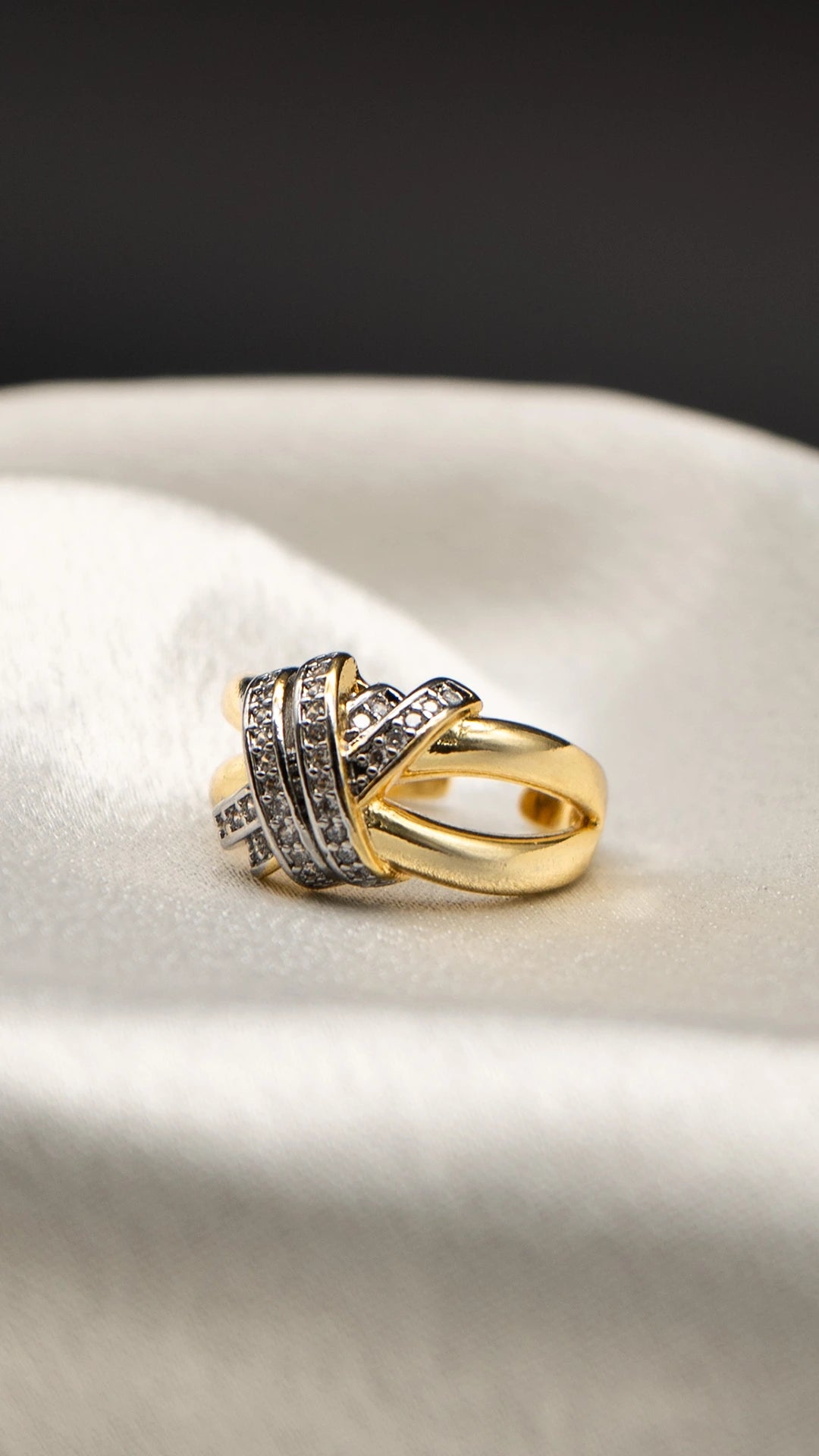 Golden Tangle Statement Ring
