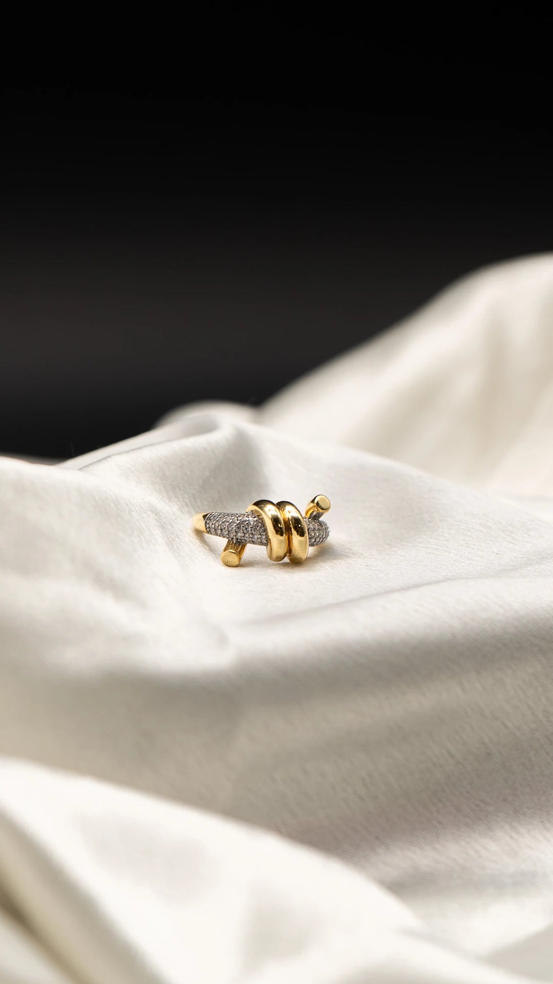 Clasped Gold Statement Ring