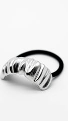 Satin Drape Silver Hair Cuff