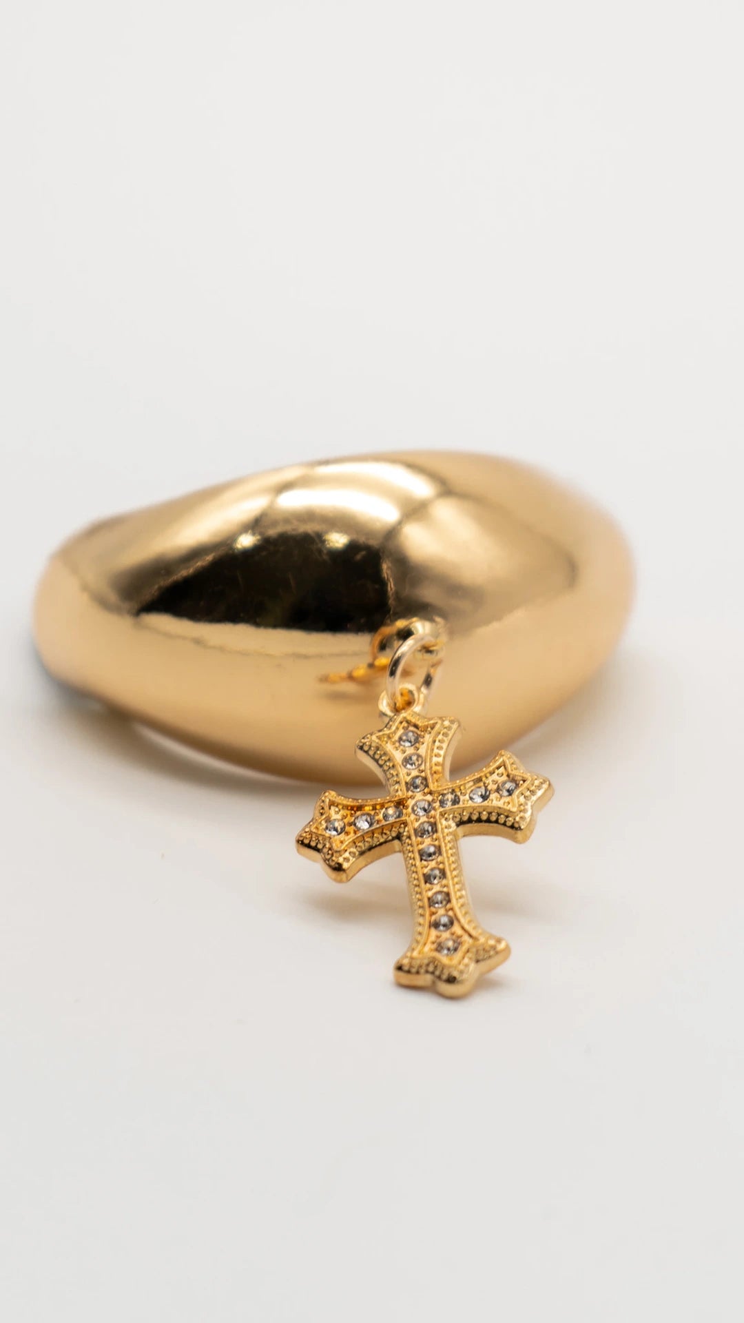 Golden Cross Hair Cuff