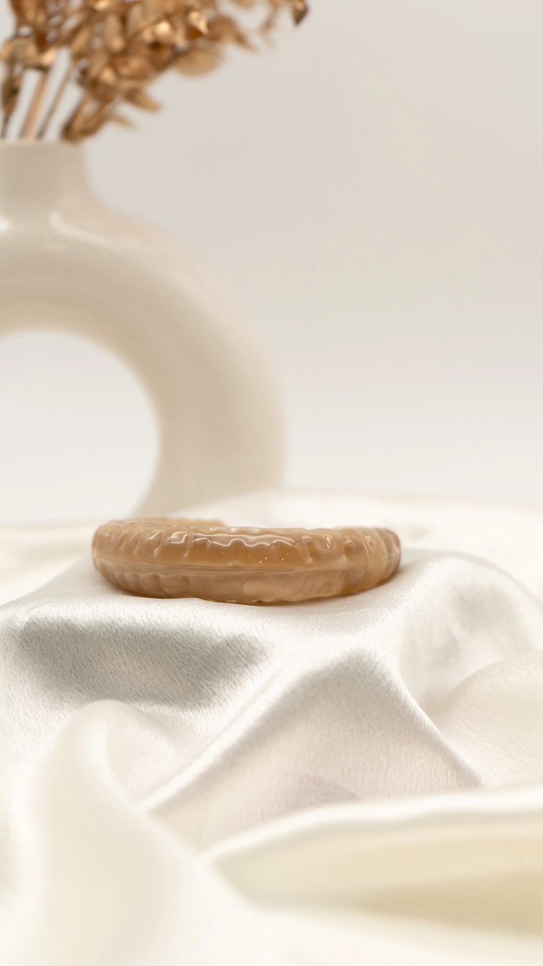 Beige Twist Resin Bangle