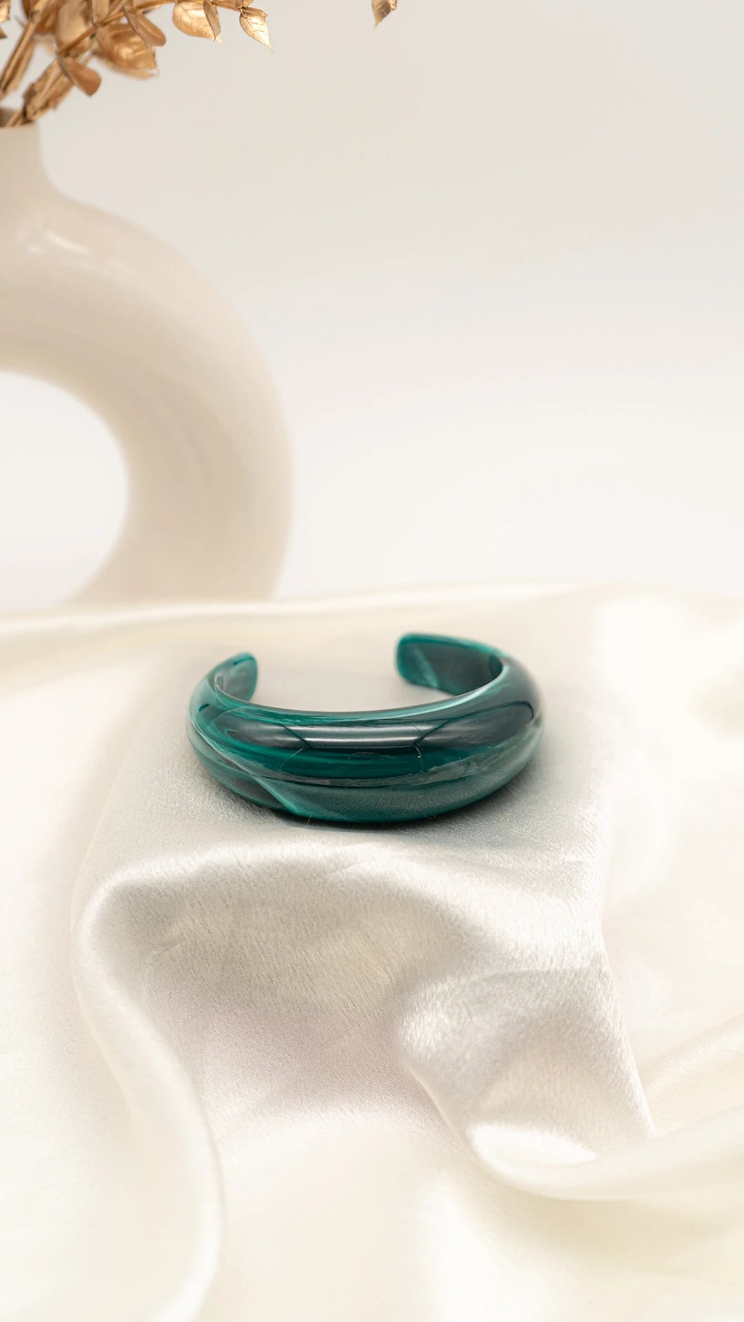 Jade Dome Resin Bangle