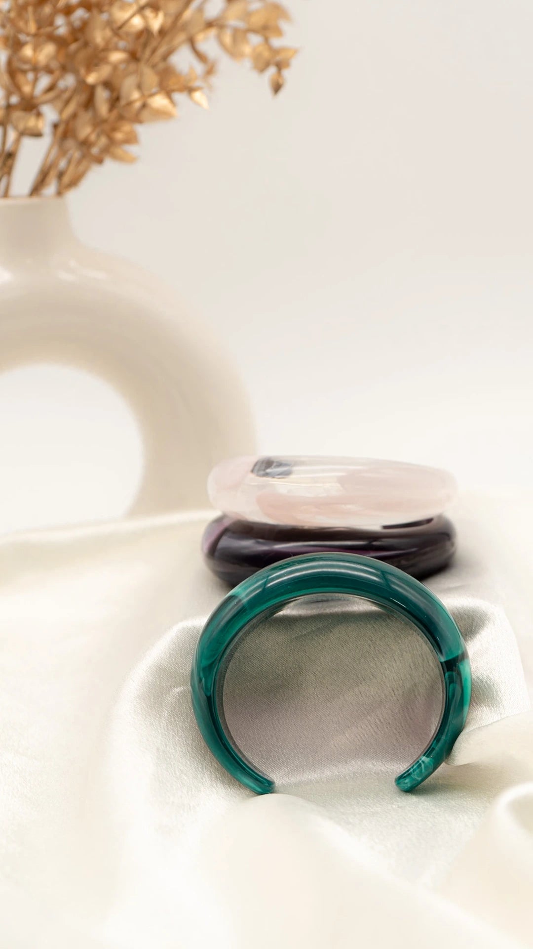 Jade Dome Resin Bangle