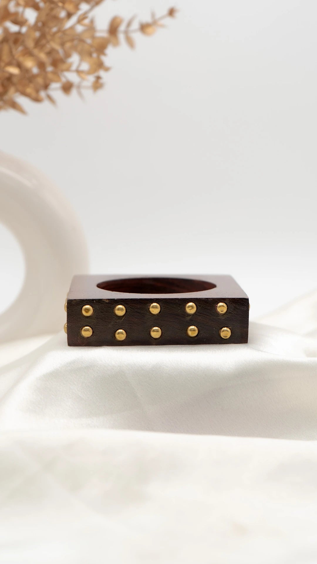 Studded Square Wooden Bangle (Bold)