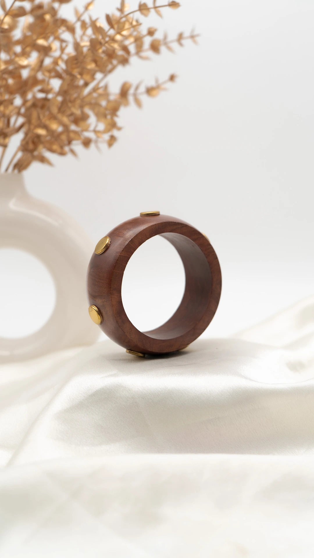 Golden Dot Wooden Bangle