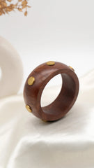 Golden Dot Wooden Bangle