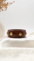 Golden Dot Wooden Bangle