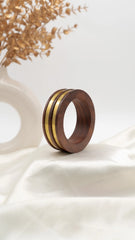Twin Band Wood & Gold Bangle