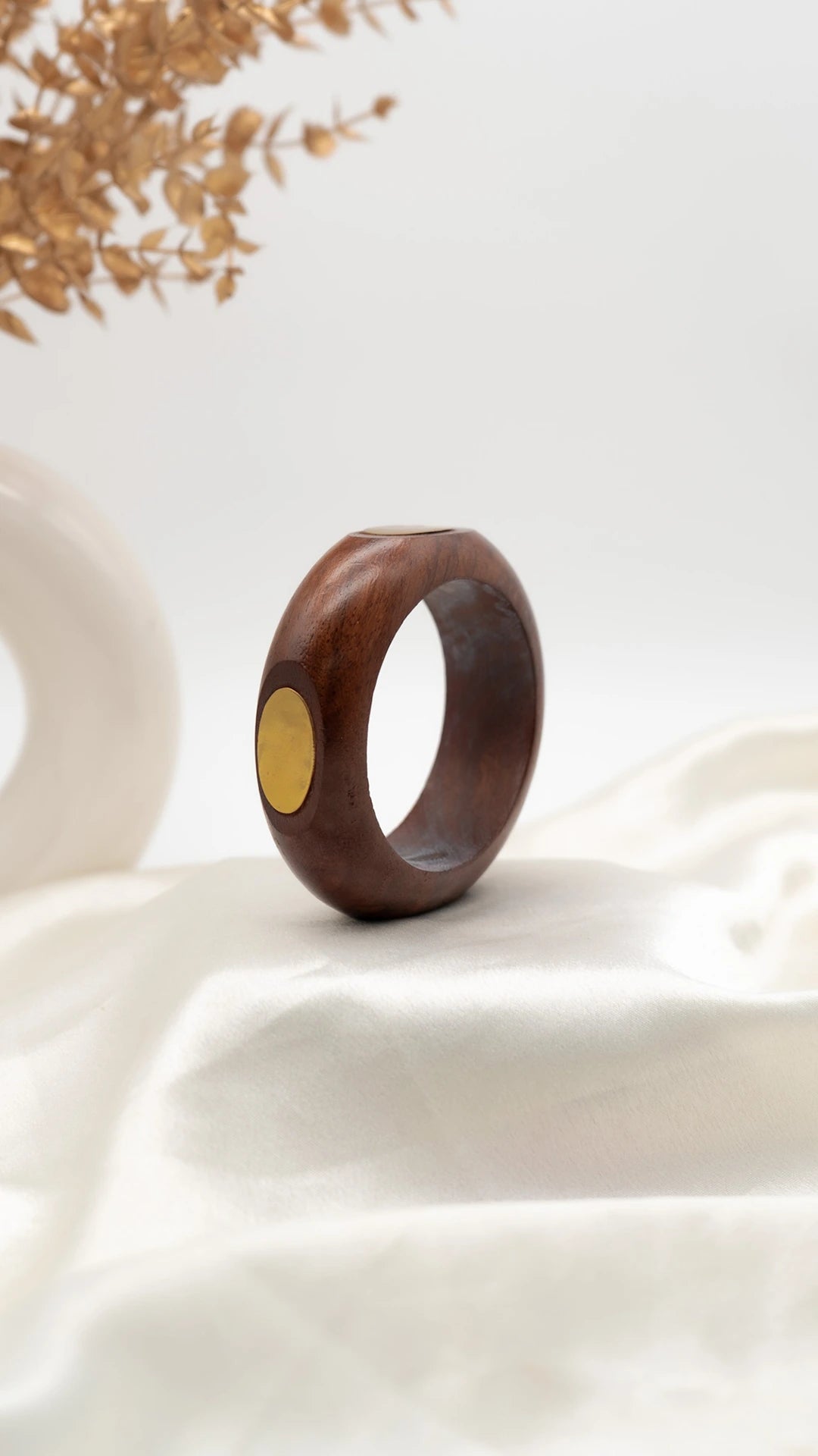 Vintage Oval Wooden Bangle