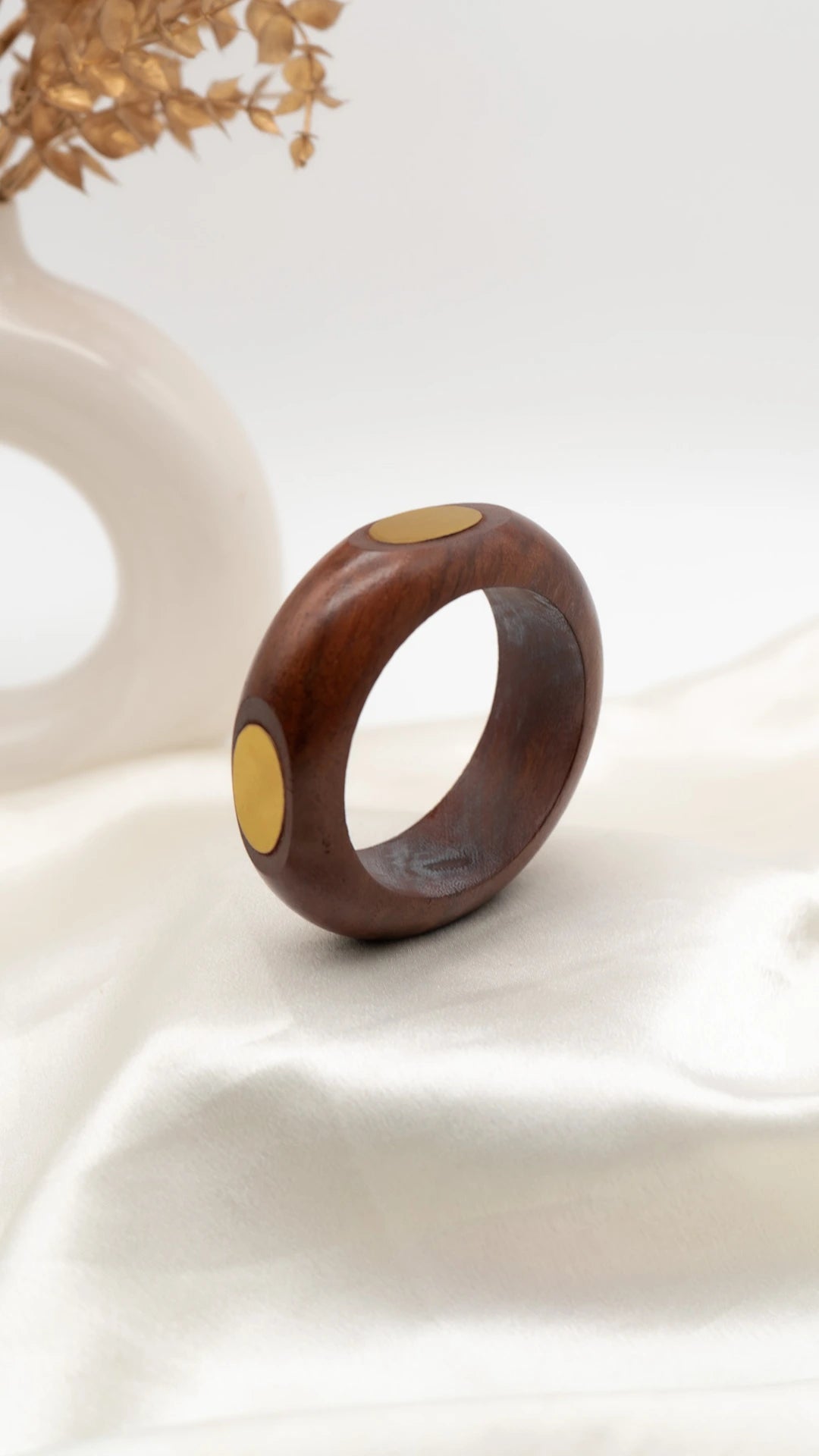 Vintage Oval Wooden Bangle