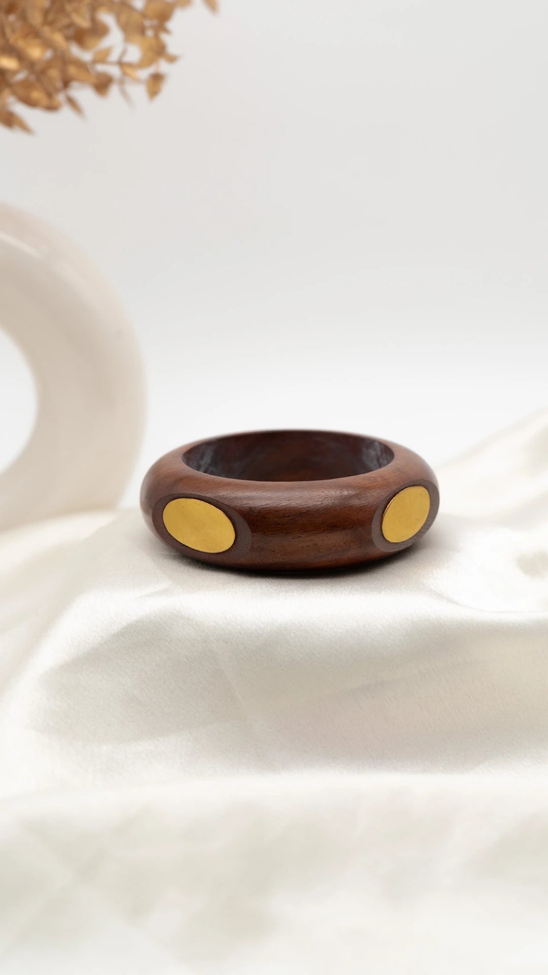 Vintage Oval Wooden Bangle