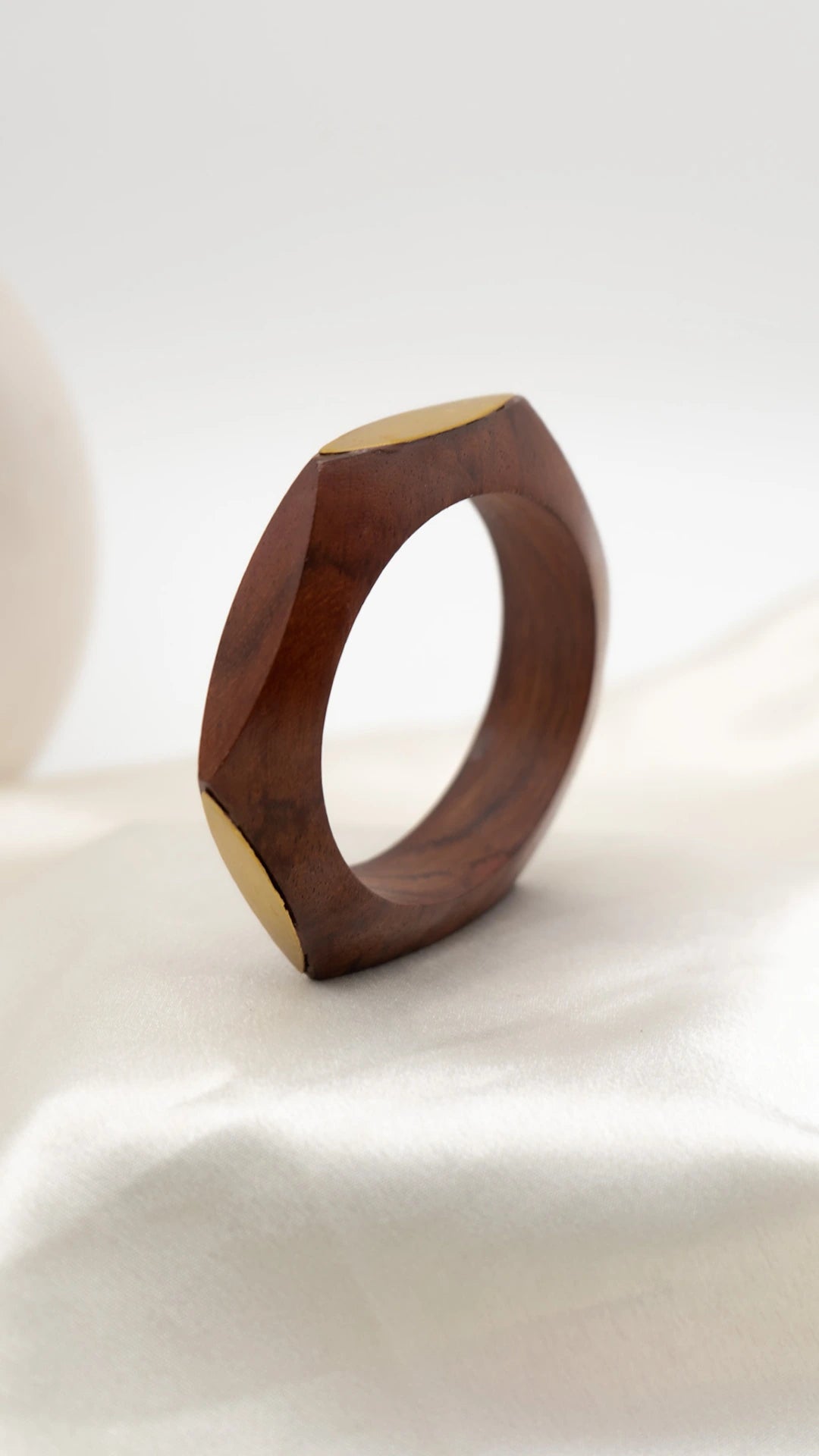 Golden Edge Wooden Bangle