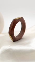 Golden Edge Wooden Bangle