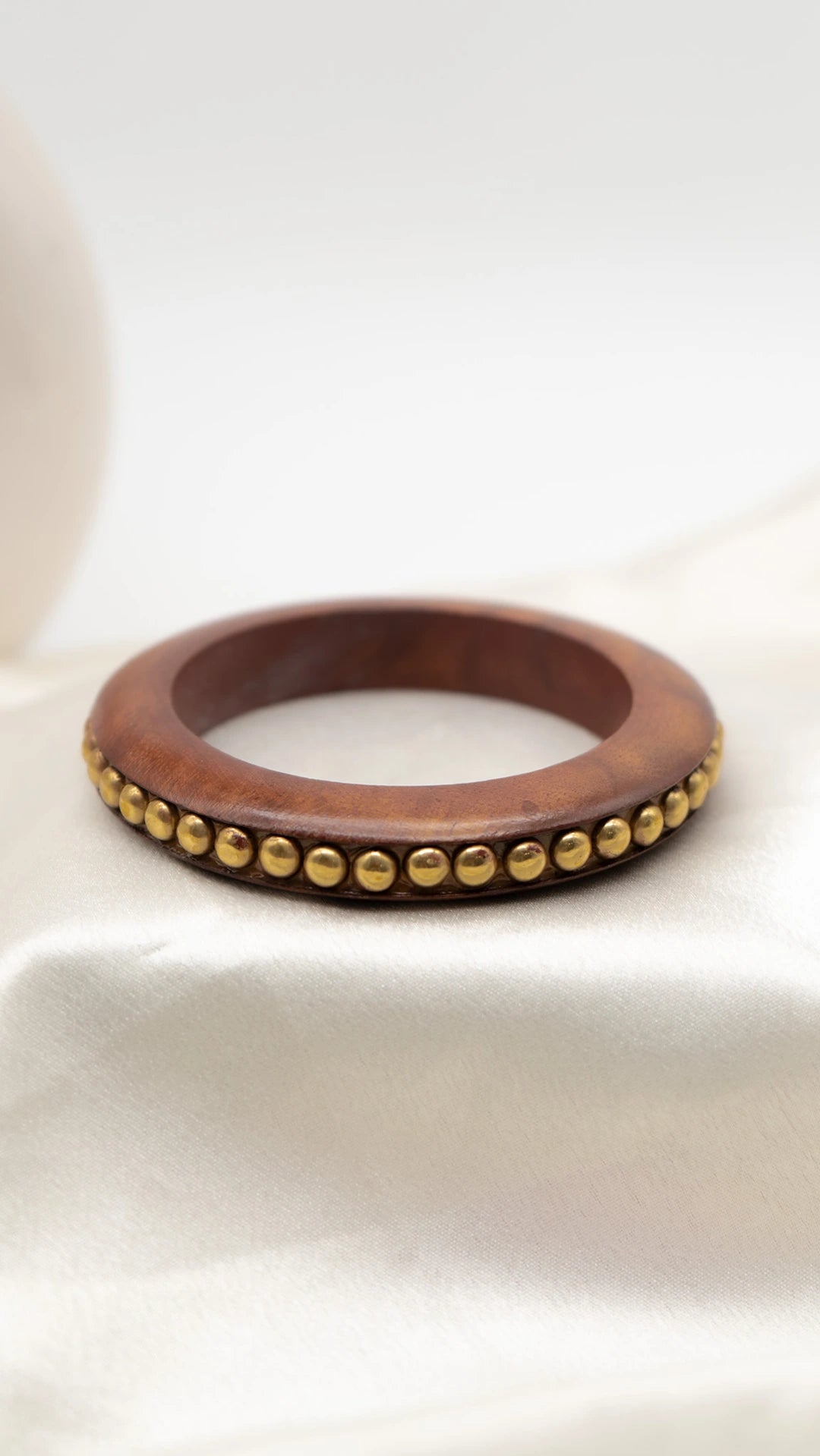 Golden Bead Wooden Bangle