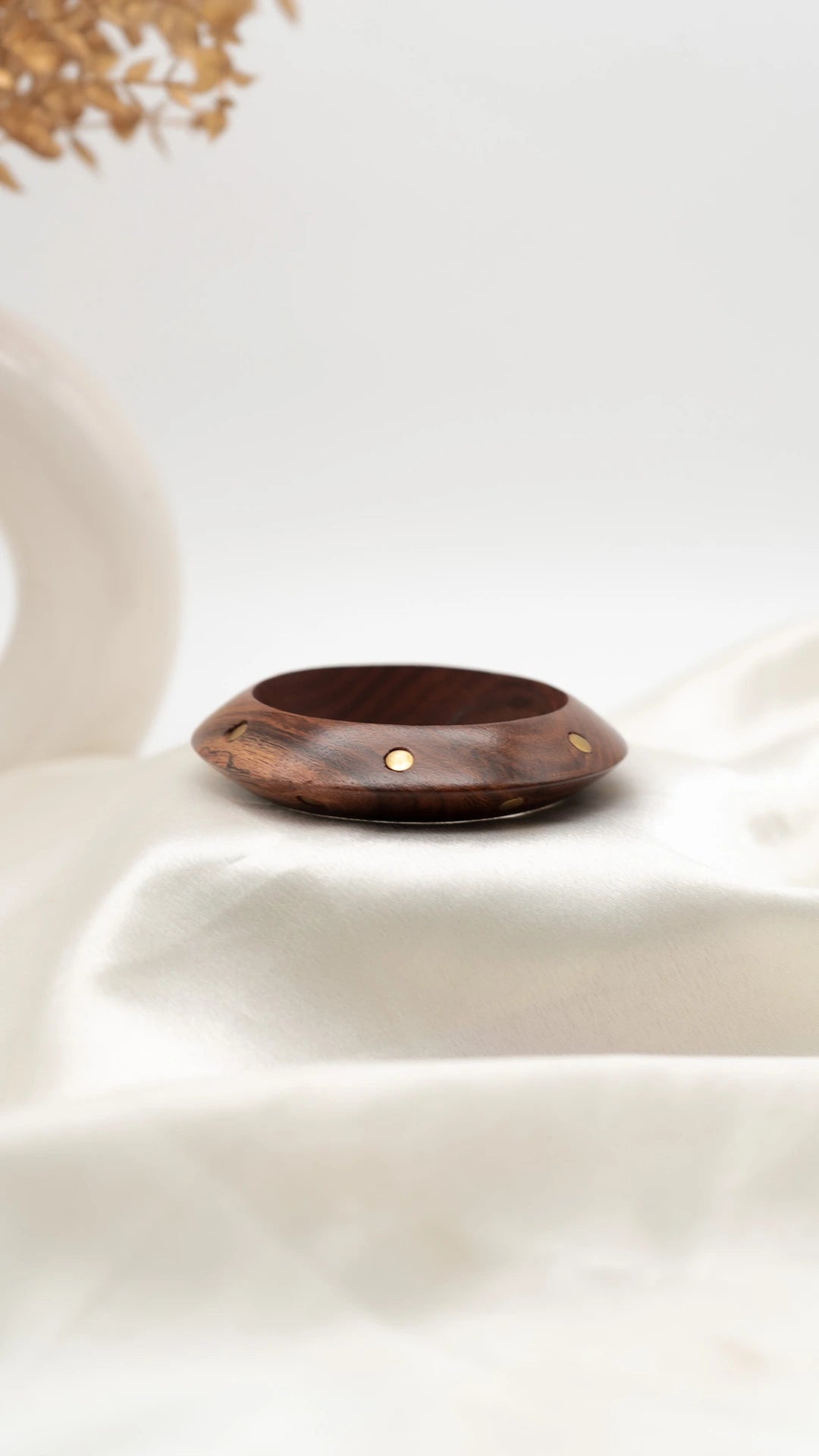 Golden Arc Wooden Bangle