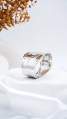 Drip Lock Silver Statement Bangle