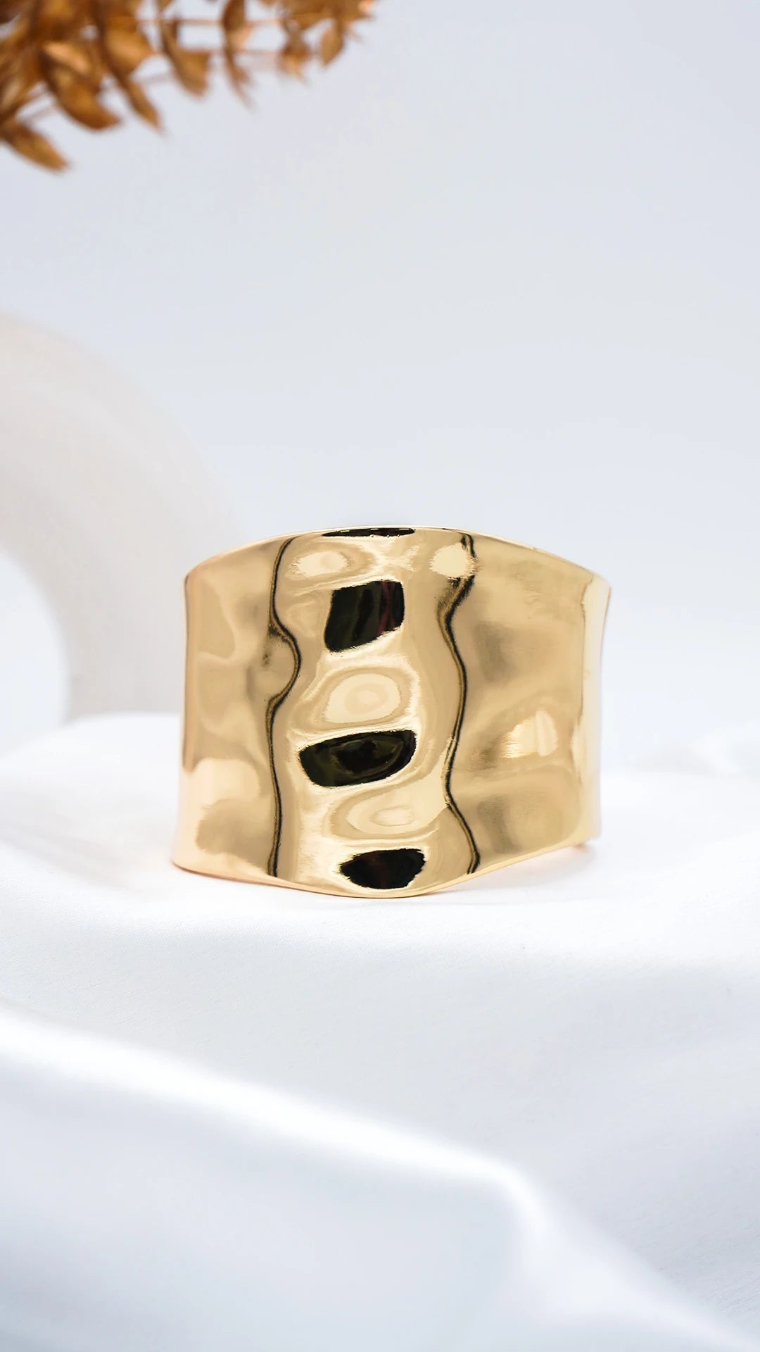 Drip Lock Gold Statement Bangle
