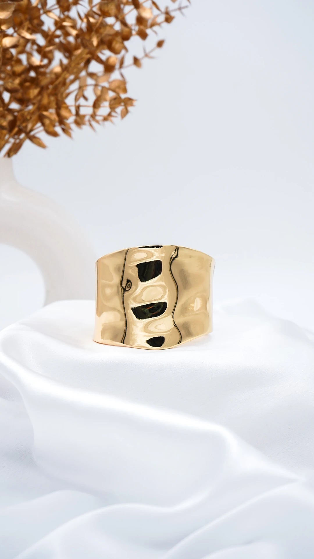 Drip Lock Gold Statement Bangle