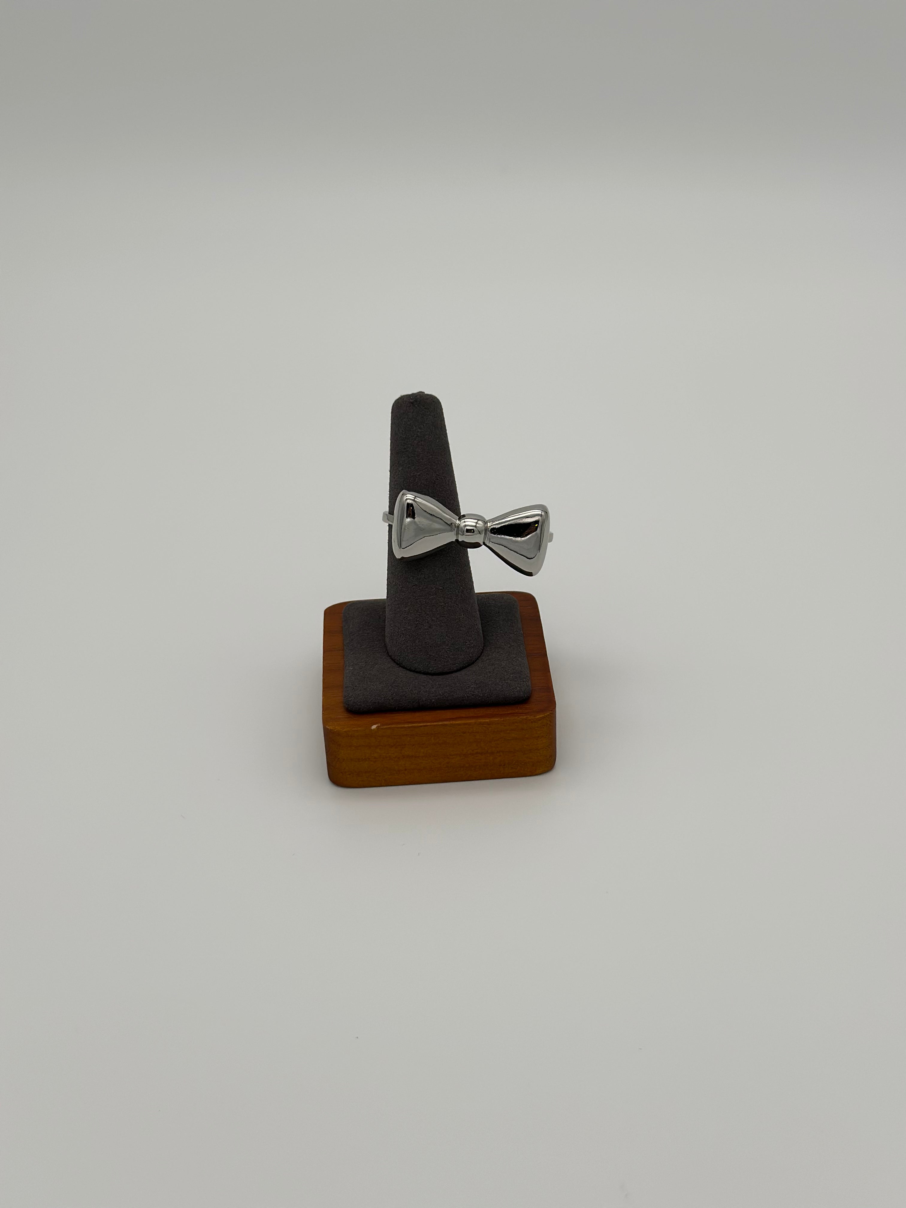 Silken Silver Knot Statement Ring