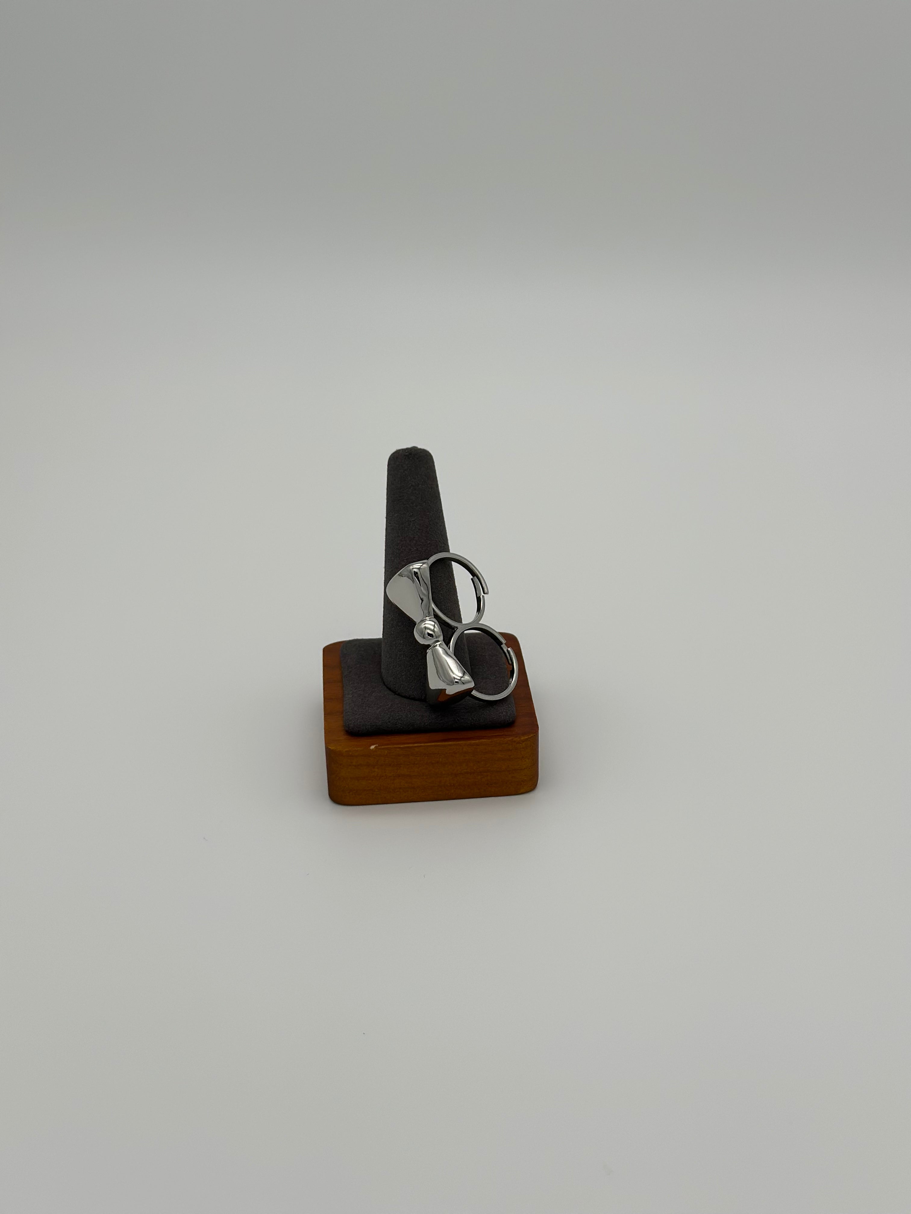 Silken Silver Knot Statement Ring