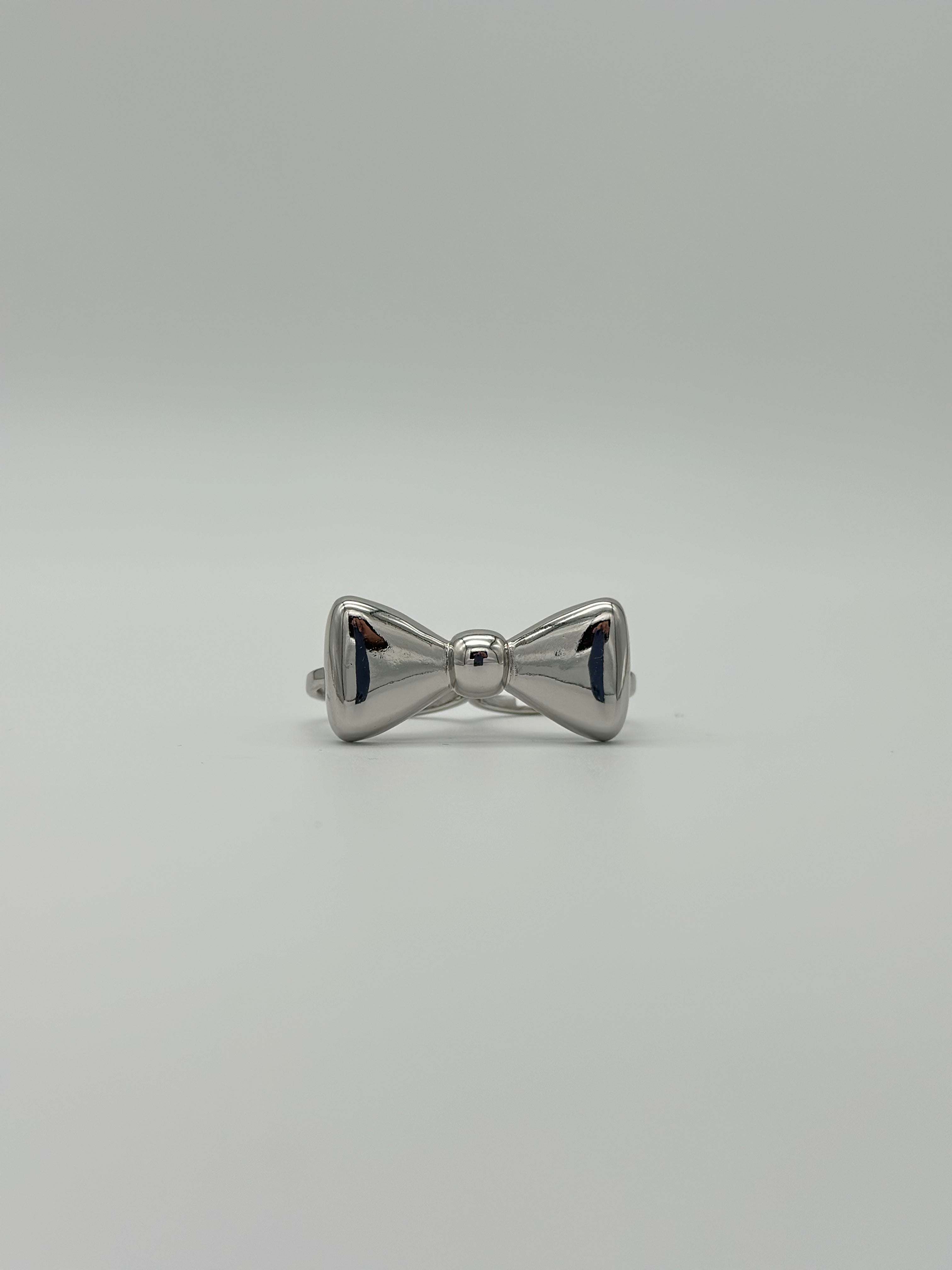 Silken Silver Knot Statement Ring
