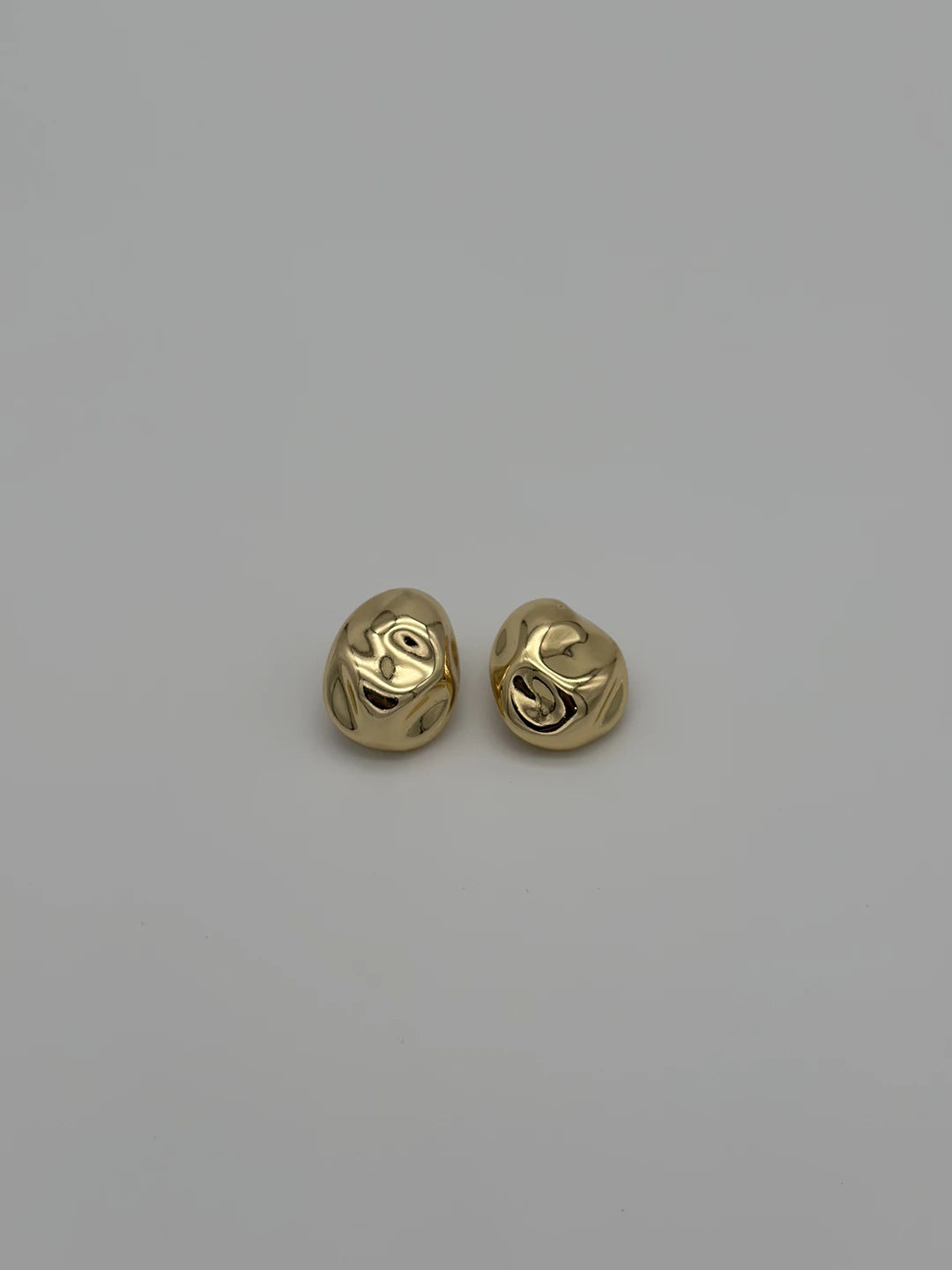 Golden Pebble Stud Earrings
