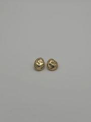 Golden Pebble Stud Earrings