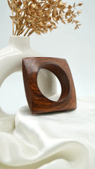 The Sculpted Square Wooden Bangle