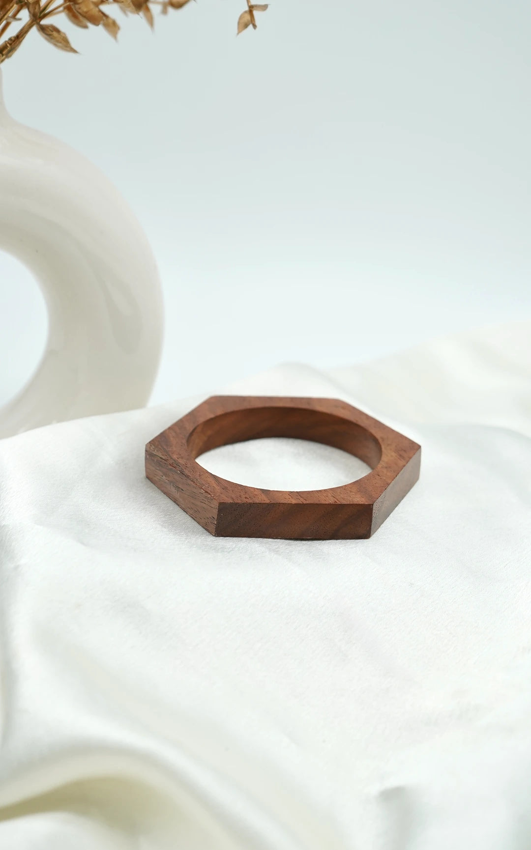 The Timber Hex Wooden Bangle