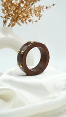 The Golden Stud Wooden Bangle
