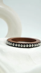 The Silver Bead Wooden Bangle