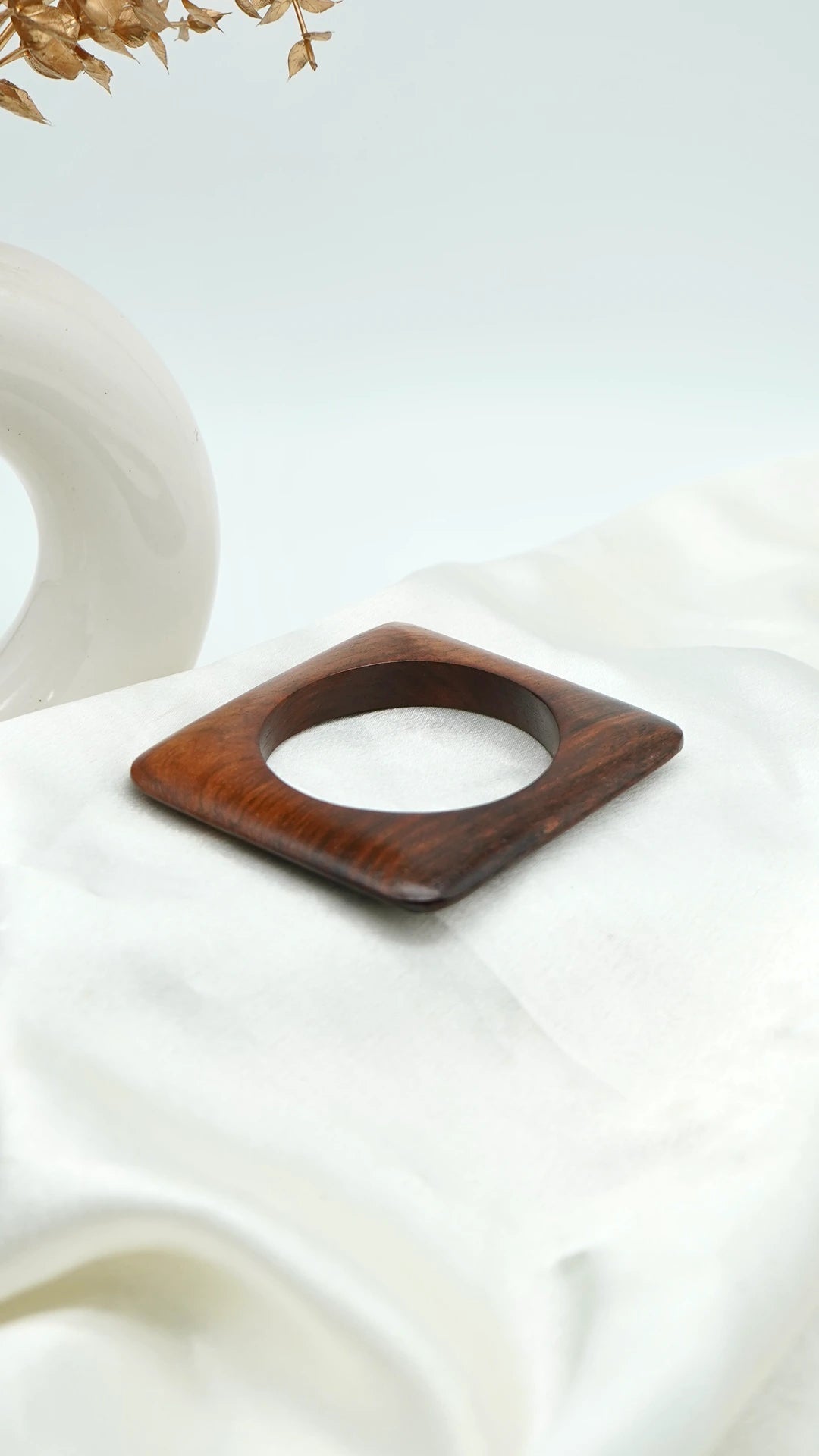 The Rustic Square Wooden Bangle