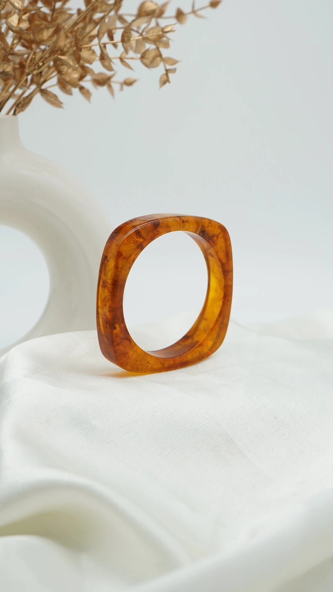 Caramel Square Resin Bangle