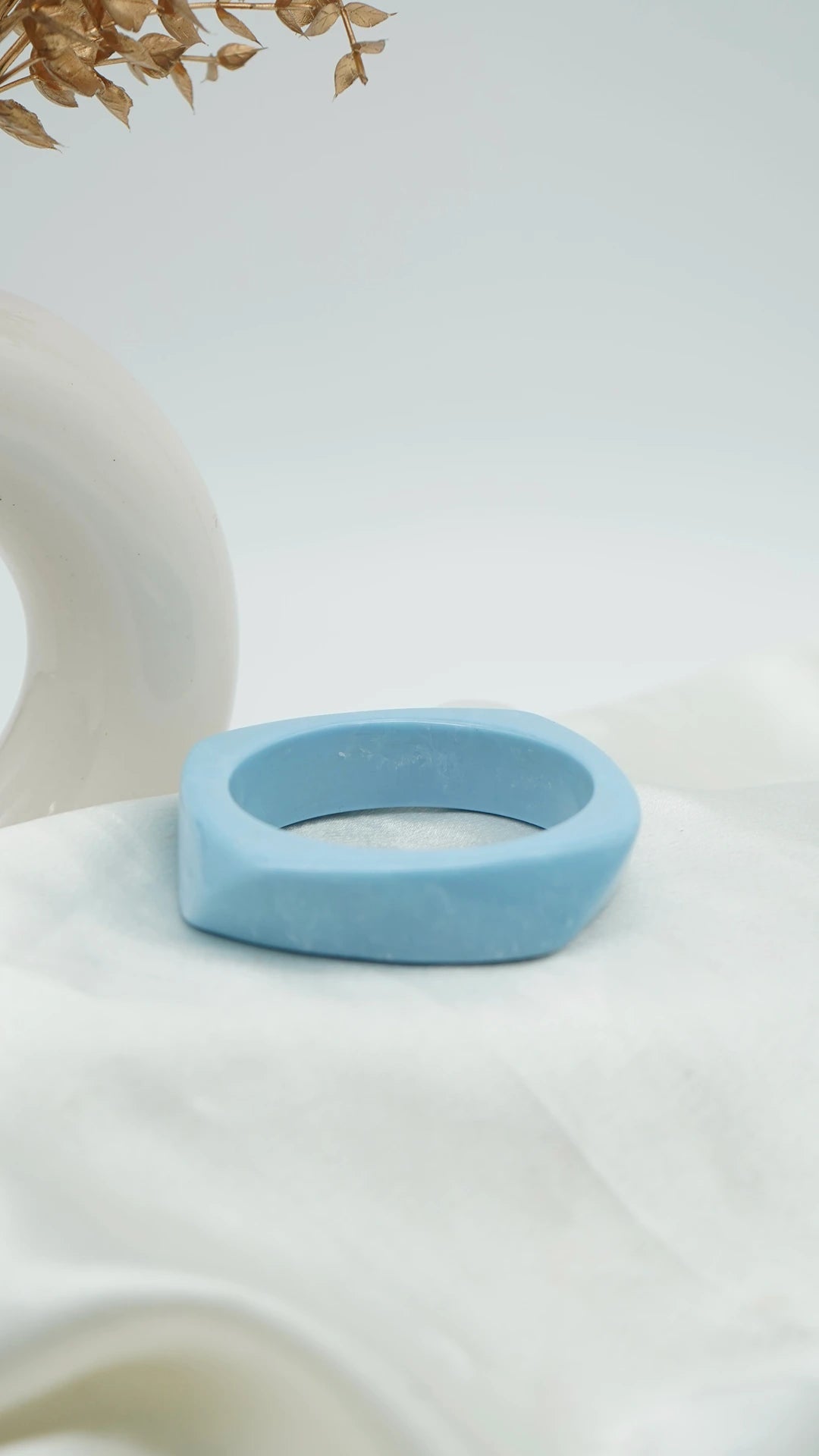Ocean Silken Arc Resin Bangle