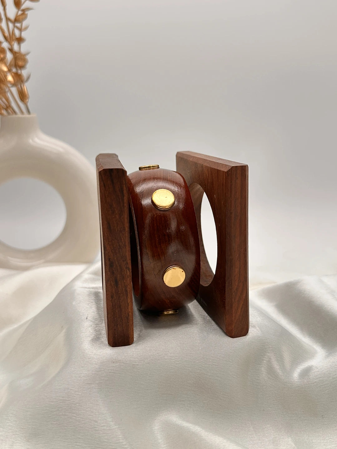 Earthy Golden Stack Wooden Bangle